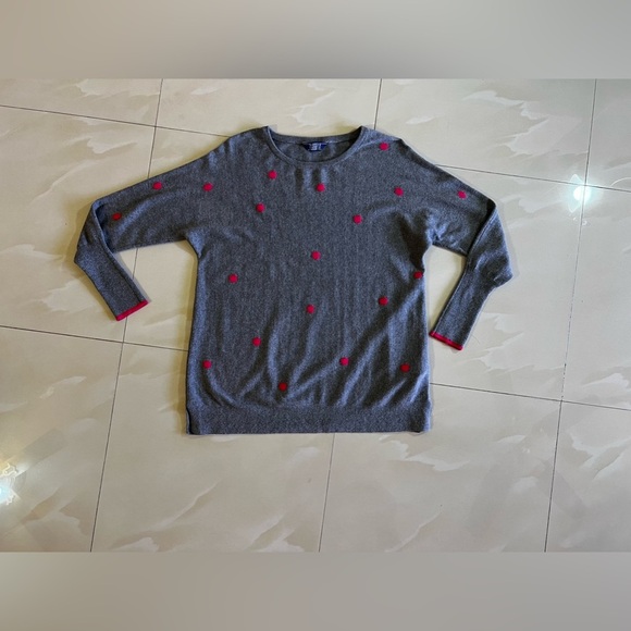 Joules Knitwear Crafted from Finest Yarns gray pink dots cotton polyester wool - Picture 9 of 16